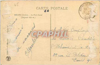 Briare (Loiret) — Il Pont-Canale (lunghezza 662 m.) — editore non visibile — Verso