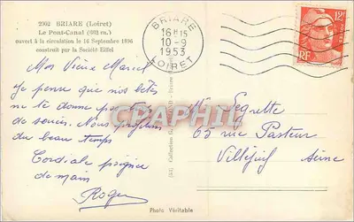 Briare (Loiret) — Il pont-canal (662 m) aperto al traffico il 16 settembre 1896 — Verso