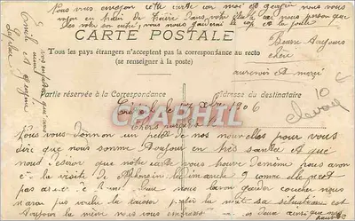Bilhete postal antigo A l'Etable Vache — Verso