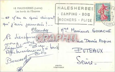As margens da Essonne — Malessherbes (Loiret) — Edição das Rampas — Verso