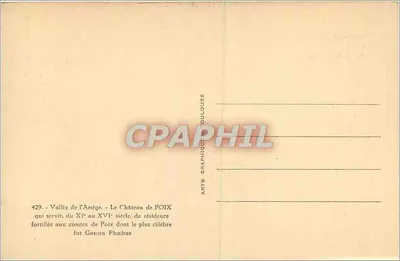 Castelo de Foix — Vale do Ariège — Arts Graphique Goulouse — Verso