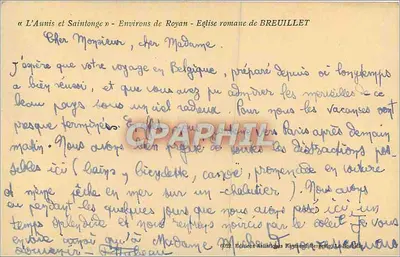 Igreja romana de Breuillet — Arredores de Royan — Editor Ramuette — Verso