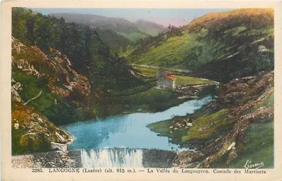 Langogne (Lozère) — A Vale do Longouyron. Cachoeira dos Martinets — Léma