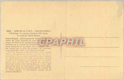 Ermitaż w Sainte-Enimie — Góry Tarn — ARGRA — Rewers