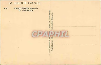 Saint-Flour (Cantal) — A Catedral — Les Éditions d'Art WOH, n°618 — Verso