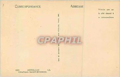 Zamek Saint-Étienne — Aurillac — Wydawca: Lev i Nénotis, Paryż — Rewers