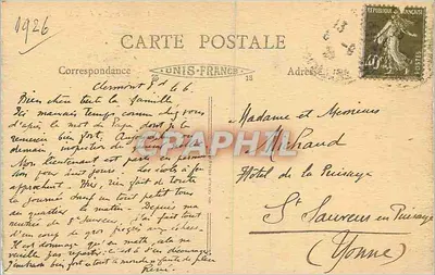 Okręgi Clermont-Ferrand — Les Fades — Brzeg rzeki Stoule — L'Auvergne Illustrée n°148 — Rewers
