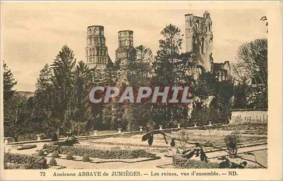Antiga ABBAYE de JUMIÈGES — As ruínas, vista geral — ND.