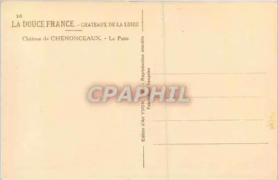 Castelo de Chenonceaux — O Poço — Edição de Arte YVON — Verso