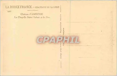 Capela de São Huberto e o Parque — Castelo de Amboise — Edição de Arte YVOIX — Verso