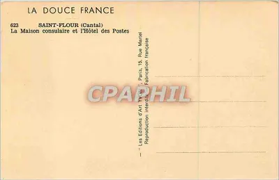 Saint-Flour (Cantal) — Dom Konsularny i Biuro Pocztowe — Wydawnictwo Sztuki Yvon — Rewers