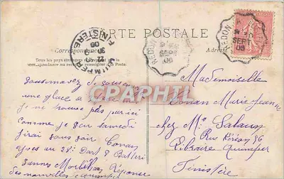 Młoda kobieta w różowej sukni zbierająca kwiaty — A.N. PARIS, nr 435 — Rewers