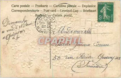 Arranjo de flores azuis — em um cesto — editor D'artuarié, n° 28 — Verso