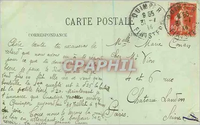 Quimper — Velhas Casas ao longo do Steir — LL. — Editora LL, n° 80 — Verso