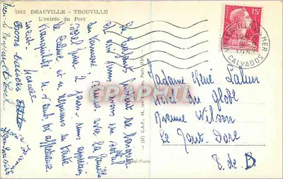 Deauville - Trouville — A entrada do Porto — C.A.P. (57) Paris — Verso
