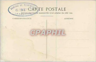 Auberge Sanglante de Peyrebeille (Ardèche) — altitude 1.260 metros — Cliché J. de Vaucé — Verso