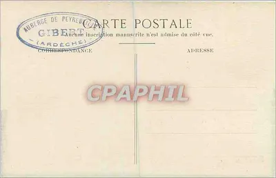 Auberge Sanglante de Peyrebeille (Ardèche) — fachada principal, altitude 1.260 metros — cliché J. de Vacre — Verso