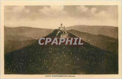 Haut-Kœnigsbourg (Alsace) — castelo sobre uma colina florestada — editor Félix Lulb, Strasbourg