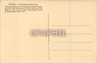 Orléans — A Catedral Santa Cruz — L. Lenormand, Orléans — Verso