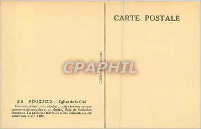 Périgueux — Igreja da Cidade — Edição Édouardanneau — Verso