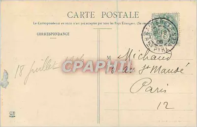 Cauterets - La Raillère e Le Cabalinos, vista presa dalla Strada del Ponte di Spagna — Alte Pyrenees, editore Tabouche-Féret, n° 88 — Verso