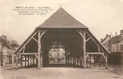 Milly (S.-et-O.) — Les Halles — obra-prima de carpintaria 1479