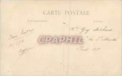 Soissons — Wewnętrzne Wnętrze Katedry po Bombardowaniu 5 lutego 1915 — L.C.H. Paris, n° 300 — Rewers