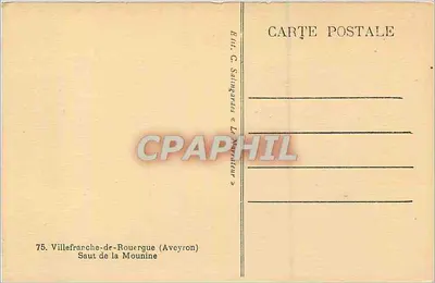 Saut de la Mounine — Villefranche-de-Rouergue (Aveyron) — Ed. C. Salingardas « Le Touriste » — Verso