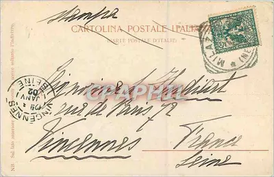 Erypcja Etny — 1892 — Cav. Ledru Mauro, fotograf wydawca, Messina — Rewers