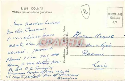 Colmar — Stare domy na grand’rue — Photo-Éditions J. ROLD, Colmar, n° P. 655 — Rewers