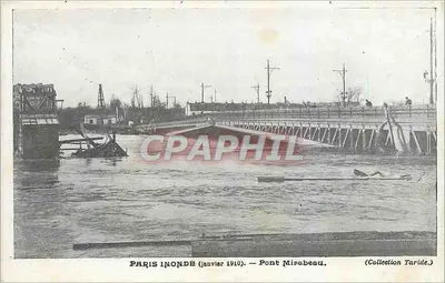 Paris inundado (janeiro de 1910) — Ponte Mirabeau — Coleção Taride