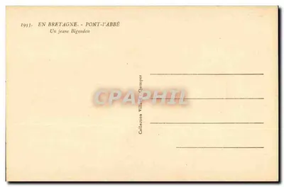 Um jovem Bigouden — Pont-l'Abbé — Coleção Villard Quimper — Verso