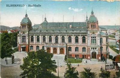 Elberfeld - Stadthalle — vista do edifício municipal — cartão postal colorido