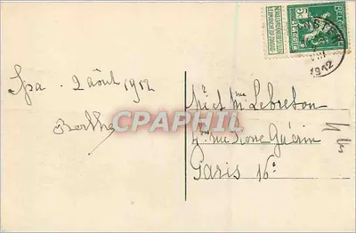 Spa — Sanatorium. Ustanowienie kąpieli i Kursaal — Rewers