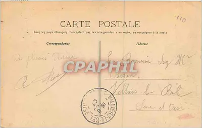 LYON zimą — Ptaki na mostku Guillotière — P. Martel, Lyon — Rewers