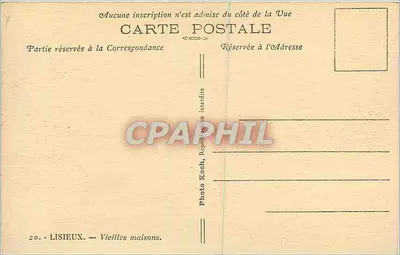 Lisieux — Velhas casas — Photo Koch, n°20 — Verso