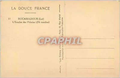 Rocamadour (Lot) — De trapel van de pellegrinen (216 treden) — Les Éditions d'Art Martel, Parijs — Achterkant