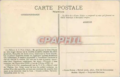 Carcassonne — Obrony Bramy Aude — Opis — Rewers