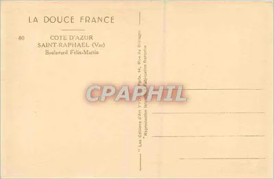 Saint-Raphaël — Côte d'Azur — Edições d'Art Yvon — Verso