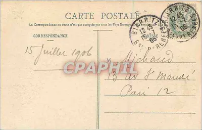 Biarritz Pittoresque — Villa Belza i Cachau (La Dent) — Wydawnictwo A. Simious, N° 104 — Rewers