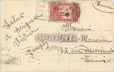 ALGER - Pałac 19. Korpusu Armii, Plac Bugeaud — Wydawnictwo B. & Y. n°234 — Rewers