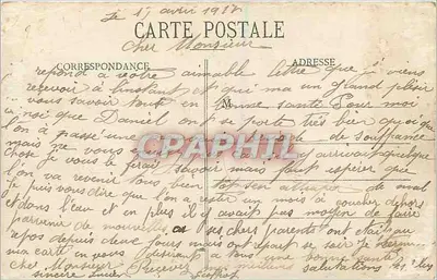 O Ponte de CHOISY-AU-BAC, destruído pelos Alemães (1914) — Carta postal histórica — Verso