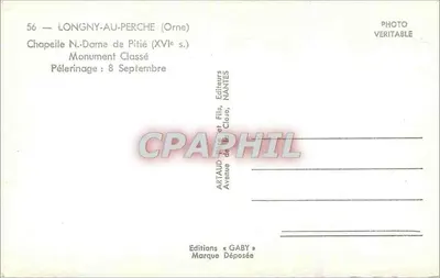 Longny-au-Perche — Capela Nossa Senhora (século XVI) — Éditions Gaby — Verso