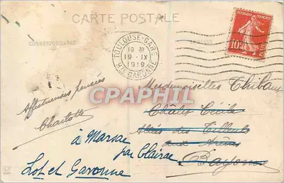 Toulouse - Statua delle Combattenti del 1870, via St-Michel — Fototipia Lagouge Frères Toulouse, n°224 — Verso
