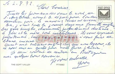 The Goyt Valley — vista da vallé com carros e ovelhas — The Goyt Valley, PT16682 — Verso