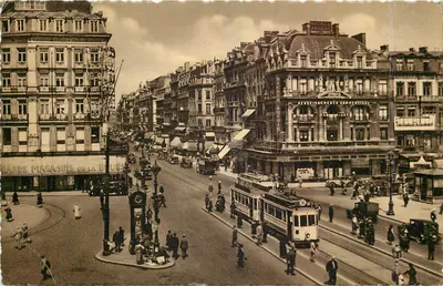 Boulevard Anspach — visão urbana com o trem n°56