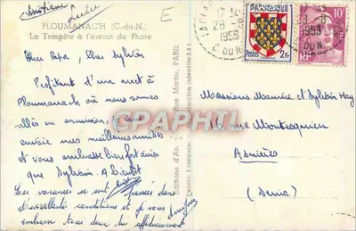 Burza u ataku na Molo — PLOUMANAC'H (C.-du-N.) — Wydawnictwo F. Brient — Rewers