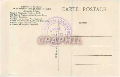 Unterschrift des Waffenstillstands — 11. November 1918 — Waffenstillstands-Ausgabe — Rückseite