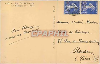 Bazylika i Plac — Delivrande — A. Dubost, wydawca (Calvados) n°6 — Rewers