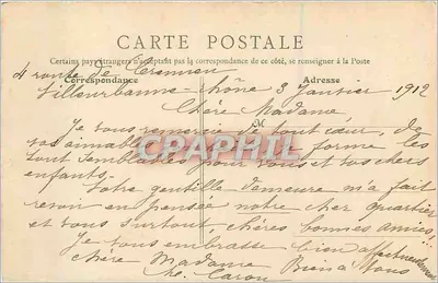 Lyon — Ponte del Palazzo di Giustizia — Coteau de Fourvières — B.F. Paris n°980 — Verso